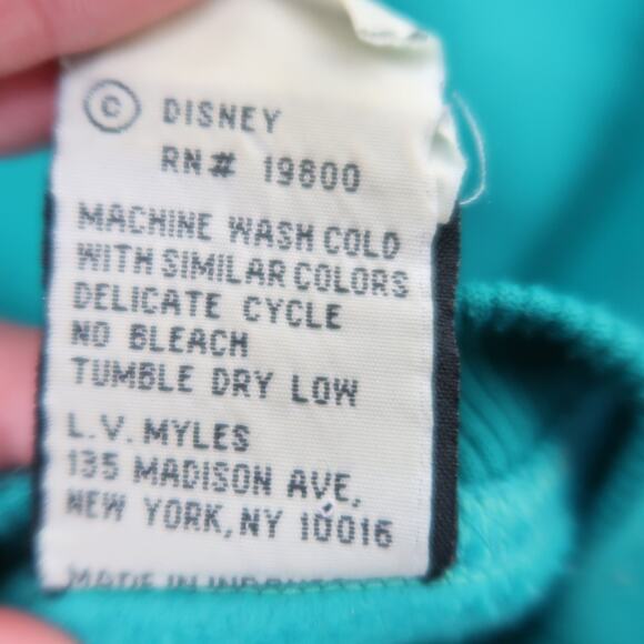 Vintage 90s Mickey Unlimited Teal Green Minnie Mouse Sweatshirt Dress M - Picture 6 of 6